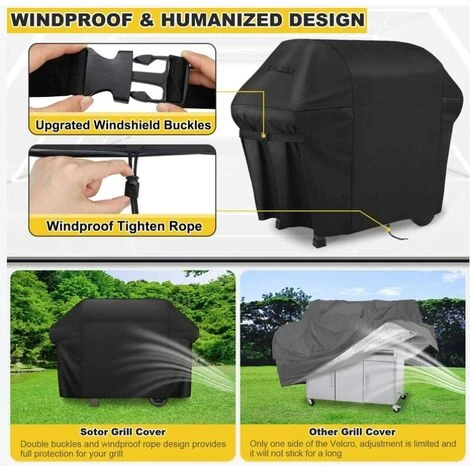 Housse Barbecue, Bache Barbecue Exterieur 100% Impermeable - Housse Pour Barbecue 600D Tissu Oxford Ne Se Décolore Pas Bâche Barbecue Housse Plancha Pour Weber Char Broil (147x61x122CM) 4 Housse Barbecue, Bache Barbecue Exterieur 100% Impermeable - Housse Pour Barbecue 600D Tissu Oxford Ne Se Décolore Pas Bâche Barbecue Housse Plancha Pour Weber Char Broil (147x61x122CM) – Image 2