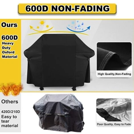 Housse Barbecue, Bache Barbecue Exterieur 100% Impermeable - Housse Pour Barbecue 600D Tissu Oxford Ne Se Décolore Pas Bâche Barbecue Housse Plancha Pour Weber Char Broil (147x61x122CM) 6 Housse Barbecue, Bache Barbecue Exterieur 100% Impermeable - Housse Pour Barbecue 600D Tissu Oxford Ne Se Décolore Pas Bâche Barbecue Housse Plancha Pour Weber Char Broil (147x61x122CM) – Image 4