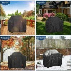 Housse De Gril En Tissu Oxford Cordon De Serrage De Barbecue étanche Pour Barbecue Pour Montage Au Sol,Housse De Protection Contre Les Intempéries Coupe-vent Pour Une Utilisation En Extérieur -Jardin Calme Soldes Magasin 100345539 5