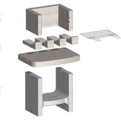 Support De Barbecue Au Charbon Béton Avec étagère VidaXL -Jardin Calme Soldes Magasin 12347326 4