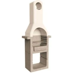 Support De Barbecue Au Charbon De Bois Béton Avec Cheminée VidaXL