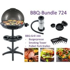 Steba Bundle BBQ 724 électrique Barbecue Sur Pied Surface Du Gril (diamètre)=480 Mm Noir