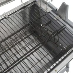 Broche à Rôtir De Barbecue Fer Et Acier Inoxydable VidaXL -Jardin Calme Soldes Magasin 1324797 5