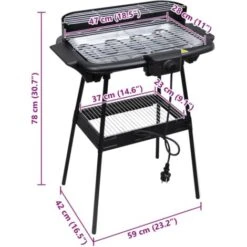 Barbecue Rectangulaire électrique De Jardin VidaXL 8 Barbecue Rectangulaire électrique De Jardin VidaXL -Jardin Calme Soldes Magasin 1423645 3