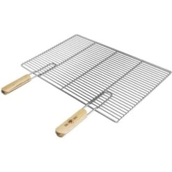 Grille De Barbecue BBQ Avec Double Manche Dimension 60x40cm En Acier Inoxydable