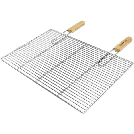 Grille De Barbecue BBQ Avec Double Manche Dimension 60x40cm En Acier Inoxydable 4 Grille De Barbecue BBQ Avec Double Manche Dimension 60x40cm En Acier Inoxydable – Image 2