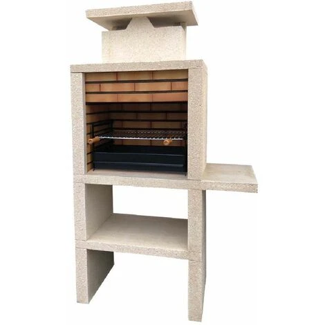 No Name Barbecue Pierre Et Brique Avec Cheminée + Tablette Faro - Revêtement Pierre 3 No Name Barbecue Pierre Et Brique Avec Cheminée + Tablette Faro - Revêtement Pierre