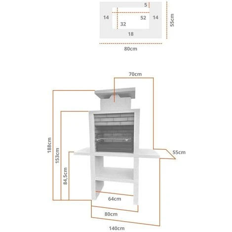 No Name Barbecue Fixe Pierre Et Brique Double Tablette Tomar - Revêtement Pierre 4 No Name Barbecue Fixe Pierre Et Brique Double Tablette Tomar - Revêtement Pierre – Image 2