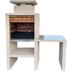 No Name Barbecue Pierre Et Brique Avec Plan De Travail Beja - Revêtement Inox