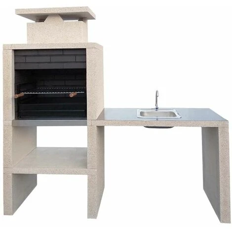 No Name Barbecue Pierre Et Brique Avec Plan De Travail + Evier Lamego - Revêtement Inox 3 No Name Barbecue Pierre Et Brique Avec Plan De Travail + Evier Lamego - Revêtement Inox