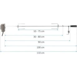 BBQ-Toro Set Universel De Broche à Barbecue 90 Cm 2 Aiguilles à Viande Et Moteur En Acier Inoxydable -Jardin Calme Soldes Magasin 18087072 2