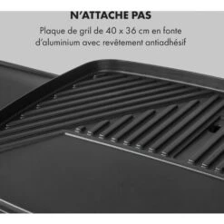 Gatsby Grill électrique 2000W Revêtement Antiadhésif - Beige & Noir 10 Gatsby Grill électrique 2000W Revêtement Antiadhésif - Beige & Noir -Jardin Calme Soldes Magasin 18135698 4