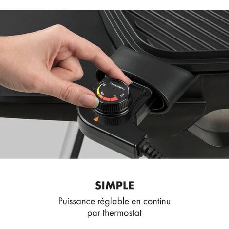 Gatsby Grill électrique 2000W Revêtement Antiadhésif - Beige & Noir 7 Gatsby Grill électrique 2000W Revêtement Antiadhésif - Beige & Noir – Image 5