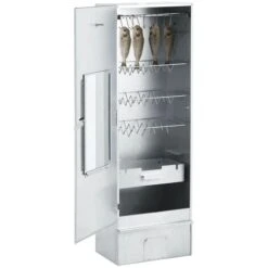 Fumoir De Four à BBQ Avec 1 Kg De Copeaux De Bois 44,5x29x124cm VidaXL -Jardin Calme Soldes Magasin 18303196 5