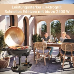 SUNTEC Barbecue Sur Pied Electrique BBQ-9479 [bonnet Détachable Avec Indication De La Température, Tableau Intégré, Plaque à Griller 46x35 Cm, Max. 2400 W] -Jardin Calme Soldes Magasin 19322992 4
