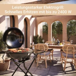 SUNTEC Barbecue Sur Pied Electrique BBQ-9493 [Convient également Comme Grill De Table électrique à Barbecue, Avec étagère, Thermostat Réglable, Max. 2400 W] -Jardin Calme Soldes Magasin 19323000 4