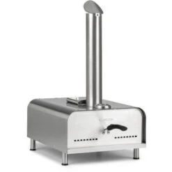 KLARSTEIN Diavolo - Four à Pizza, Allant Jusqu'à 430°C, Pierre à Pizza De 13, 33cm De Diamètre, Acier Inoxydable, Nettoyage Facile, Alimenté Au Pellet, Polyvalent, Facile à Transporter - Argent