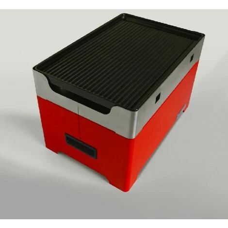 Barbecue à Granulés Nomade Rouge Avec Plaque émaillée Lisse 4 Barbecue à Granulés Nomade Rouge Avec Plaque émaillée Lisse – Image 2