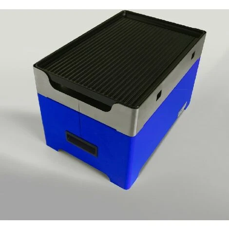 Barbecue à Granulés Nomade Bleu Avec Plaque émaillée Lisse 4 Barbecue à Granulés Nomade Bleu Avec Plaque émaillée Lisse – Image 2