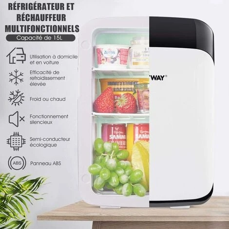 COSTWAY Mini Réfrigérateur Portable Fonction Chaud Et Froid 5 ℃ 50 ℃ Mini Frigo 15L 12V/220V-240V Pour Maison/Voiture 6 COSTWAY Mini Réfrigérateur Portable Fonction Chaud Et Froid 5 ℃ 50 ℃ Mini Frigo 15L 12V/220V-240V Pour Maison/Voiture – Image 4