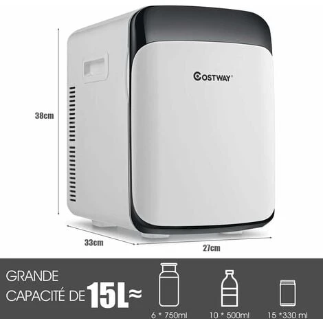 COSTWAY Mini Réfrigérateur Portable Fonction Chaud Et Froid 5 ℃ 50 ℃ Mini Frigo 15L 12V/220V-240V Pour Maison/Voiture 7 COSTWAY Mini Réfrigérateur Portable Fonction Chaud Et Froid 5 ℃ 50 ℃ Mini Frigo 15L 12V/220V-240V Pour Maison/Voiture – Image 5