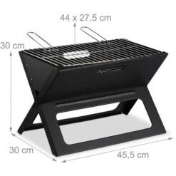 Relaxdays Barbecue Pliable, Avec Charbon Et Foyer, Pour Camping Et Pique NiqueHlP 30x45,5x30cm. Noir 10 Relaxdays Barbecue Pliable, Avec Charbon Et Foyer, Pour Camping Et Pique NiqueHlP 30x45,5x30cm. Noir -Jardin Calme Soldes Magasin 27259894 4