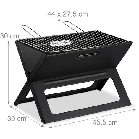 Relaxdays Barbecue Pliable, Avec Charbon Et Foyer, Pour Camping Et Pique NiqueHlP 30x45,5x30cm. Noir 6 Relaxdays Barbecue Pliable, Avec Charbon Et Foyer, Pour Camping Et Pique NiqueHlP 30x45,5x30cm. Noir – Image 4