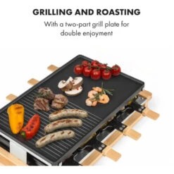 Tournedo Raclette 1200 W Fonte D'aluminium 8 Personnes Décor Bois -Jardin Calme Soldes Magasin 27488173 3