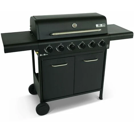 Barbecue BONACIEUX Noir Et Inox Au Gaz 6 Brûleurs Avec Rangement 2 Tablettes Rabattables 2 Roues PVC 3 Barbecue BONACIEUX Noir Et Inox Au Gaz 6 Brûleurs Avec Rangement 2 Tablettes Rabattables 2 Roues PVC