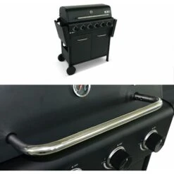 Barbecue BONACIEUX Noir Et Inox Au Gaz 6 Brûleurs Avec Rangement 2 Tablettes Rabattables 2 Roues PVC 11 Barbecue BONACIEUX Noir Et Inox Au Gaz 6 Brûleurs Avec Rangement 2 Tablettes Rabattables 2 Roues PVC -Jardin Calme Soldes Magasin 30391667 5