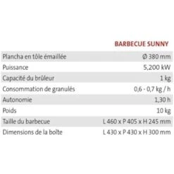Barbecue - Plancha à Granulés Sunny 5KW - Rouge 11 Barbecue - Plancha à Granulés Sunny 5KW - Rouge -Jardin Calme Soldes Magasin 32642530 5
