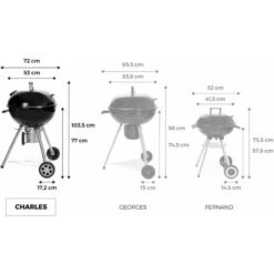 Barbecue PREMIUM Charbon De Bois Ø57cm. Charles + Accessoires - Noir émaillé. Avec Grille Amovible. Aérateurs. Fumoir. Récupérateur De Cendres. Housse. Rack Et Ustensiles + Souffleur Offert 10 Barbecue PREMIUM Charbon De Bois Ø57cm. Charles + Accessoires - Noir émaillé. Avec Grille Amovible. Aérateurs. Fumoir. Récupérateur De Cendres. Housse. Rack Et Ustensiles + Souffleur Offert -Jardin Calme Soldes Magasin 33837731 4