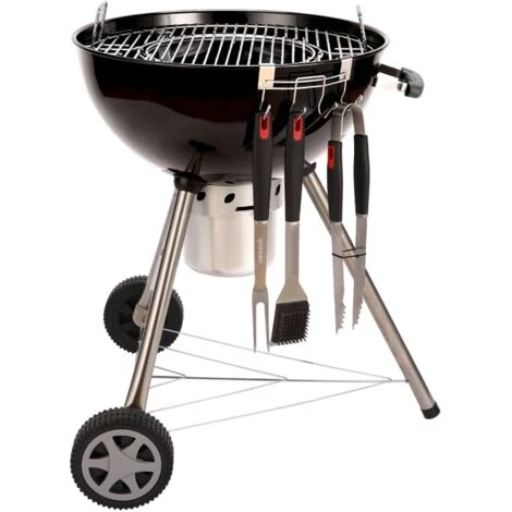 Barbecue PREMIUM Charbon De Bois Ø57cm. Charles + Accessoires - Noir émaillé. Avec Grille Amovible. Aérateurs. Fumoir. Récupérateur De Cendres. Housse. Rack Et Ustensiles + Souffleur Offert 7 Barbecue PREMIUM Charbon De Bois Ø57cm. Charles + Accessoires - Noir émaillé. Avec Grille Amovible. Aérateurs. Fumoir. Récupérateur De Cendres. Housse. Rack Et Ustensiles + Souffleur Offert – Image 5