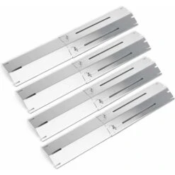 GFTIME 30-53cm Universelle Réglable Plaque De Diffuseur De Chaleur En 304 Acier Inoxydable Pour Barbecue Grill à Gaz Brinkmann, Charbroil, Enders San Diego, Enders Boston Pro/Black, Taino Red/Pro 4, Metro Tarrington House, Proficook Pc-gg 1128, 4 Pièces