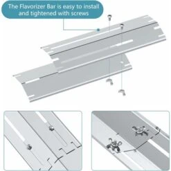 GFTIME 30-53cm Universelle Réglable Plaque De Diffuseur De Chaleur En 304 Acier Inoxydable Pour Barbecue Grill à Gaz Brinkmann, Charbroil, Enders San Diego, Enders Boston Pro/Black, Taino Red/Pro 4, Metro Tarrington House, Proficook Pc-gg 1128, 4 Pièces -Jardin Calme Soldes Magasin 36757709 3