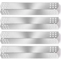 GFTIME 37CM Diffuseur Chaleur Pour Nexgrill, Grill Master, Burnhard Fred Serie, Barbecook Siesta, Taino Red/Pro 4 & 4+1, Metro Tarrington House, Pièce De Rechange Pour Gril à Gaz à Plaque Chauffante En Acier Inoxydable, Lot De 4