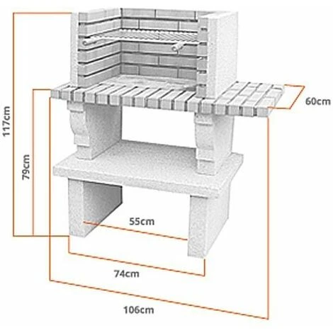 No Name Barbecue En Pierre Reconstituée Et Brique Cartaxo 5 No Name Barbecue En Pierre Reconstituée Et Brique Cartaxo – Image 3