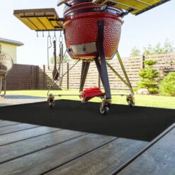 Relaxdays Tapis De Barbecue à Gaz Ou Charbon De Bois, Protection Pour Le Sol, 90 X 120 Cm, Pour Balcon Et Terrasse, Noir -Jardin Calme Soldes Magasin 41821298 2
