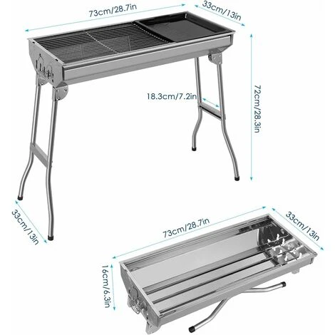 Barbecue à Charbon Femor, Barbecue Pliant Portable, BBQ De Table En Acier Inoxydable, Pour Barbecue De Jardin, Extérieur Camping Et Pique Nique, AVCE Poêle à Frire Antiadhésive (pour 5-10 Personnes) 3 Barbecue à Charbon Femor, Barbecue Pliant Portable, BBQ De Table En Acier Inoxydable, Pour Barbecue De Jardin, Extérieur Camping Et Pique Nique, AVCE Poêle à Frire Antiadhésive (pour 5-10 Personnes)