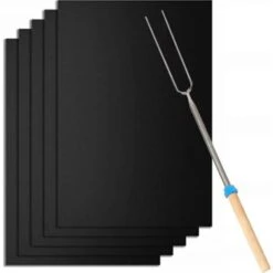 Tapis De Cuisson Pour Barbecue,Feuille De BBQ Barbecue,Cuisson Mats Réutilisable Extérieur,Nettoyable Plaque Feuille De Cuisson Pour Barbecue Gaz Charbon électrique Anti-adhérent(5PCS) GrooFoo