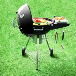 GFTIME Accessoire De Support De Couvercle Coulissant Adapté Aux Barbecues à Charbon De Bois Ø 47 Et 57 Cm, Gril Glisser Un Couvercle Latéral Accessoires De Barbecue Acier Inoxydable -Jardin Calme Soldes Magasin 47248746 4