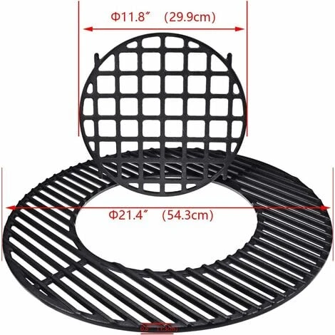 GFTIME Ø 54,3cm 8835 Grilles De Cuisson En Fonte Pour Barbecues Au Charbon De Bois Weber Ø 57cm, Grilles De Barbecue De 22 1/2 Pouces Remplace Pour Weber 8835, Pièce De Rechange Pour Weber One-Touch, Gourmet BBQ System 4 GFTIME Ø 54,3cm 8835 Grilles De Cuisson En Fonte Pour Barbecues Au Charbon De Bois Weber Ø 57cm, Grilles De Barbecue De 22 1/2 Pouces Remplace Pour Weber 8835, Pièce De Rechange Pour Weber One-Touch, Gourmet BBQ System – Image 2
