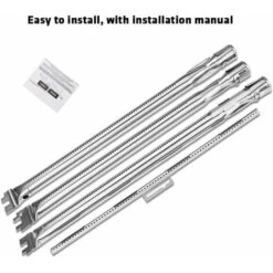GFTIME 45,7CM 69787 Brûleur Pour Weber Spirit 300 Series E310 E320, Acier Inoxydable Tube De Brûleur Gril à Gaz Pièces De Rechange Pour Weber E330 S330 SP-330 (avec Bouton Avant) -Jardin Calme Soldes Magasin 47364295 4