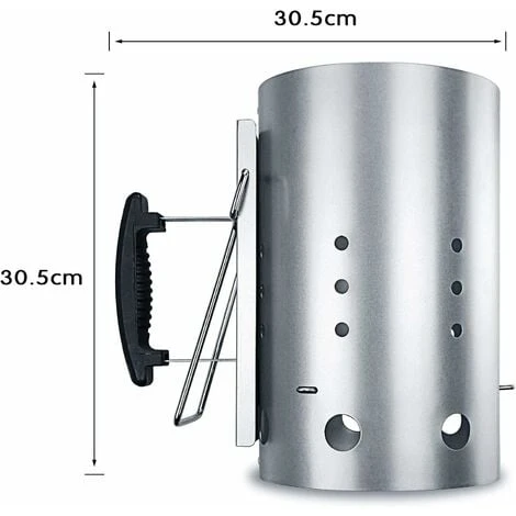 GFTIME Cheminée D'allumage Ø 19 Cm H 30,5 Cm Pour Les Grils à Charbon De Bois Weber, Avec Poignée De Sécurité, Démarreur Rapide Au Charbon Pour Le Camping Et Les Grillades, Colonne De Combustion Plus Légère Au Charbon De Bois 4 GFTIME Cheminée D'allumage Ø 19 Cm H 30,5 Cm Pour Les Grils à Charbon De Bois Weber, Avec Poignée De Sécurité, Démarreur Rapide Au Charbon Pour Le Camping Et Les Grillades, Colonne De Combustion Plus Légère Au Charbon De Bois – Image 2