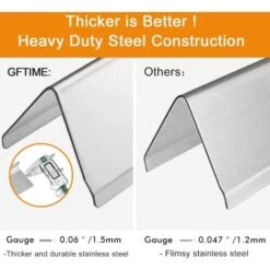 GFTIME 38,9CM 7636 Barres Flavorizer Pour Barbecues à Gaz Weber Spirit I & II 300 Series 3 Brûleurs, Spirit E310 E320 Avec Panneaux De Commande Montés à L'avant, Pièce De Rechange De Plaque Chauffante En Acier Inoxydable -Jardin Calme Soldes Magasin 47364305 3