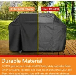 GFTIME 130 L X 45 P X 107 H Cm 7139 Housse De Barbecue 600D Pour Weber Spirit 300 & Spirit II 300 Series Spirit E310 E320, Weber Spirit 200 Series (2009-2012) Grilles à Gaz, Capot De Protection étanche Robuste, Anti-UV BBQ Grill Cover -Jardin Calme Soldes Magasin 47364306 5