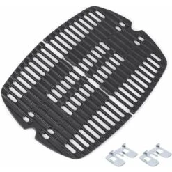 GFTIME 32,2 X 21,6cm 7644 Grille De Cuisson En Fonte Accessoires Pour Barbecue Weber Q100, Q1000, Q1200, Q1400 Grille à Gaz Pièces De Rechange, Ne Convient Pas Aux Grilles De La Série Weber Q200 Q300, Paquet 2
