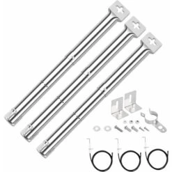 GFTIME 31-44cm Tube De Brûleur Universel Réglable Pour Landmann, Enders, Charbroil, Blooma, Campingaz, Acier Inoxydable Extensible Universelle Brûleur Grilles à Gaz Pièce De Rechange Set 3pcs