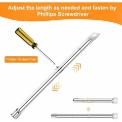 GFTIME 31-44cm Tube De Brûleur Universel Réglable Pour Landmann, Enders, Charbroil, Blooma, Campingaz, Acier Inoxydable Extensible Universelle Brûleur Grilles à Gaz Pièce De Rechange Set 3pcs -Jardin Calme Soldes Magasin 47364310 4