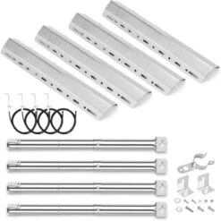 GFTIME 31 à 44CM Universal Brûleur Et 30 à 72 CM Plaque Chauffante Pour Campingaz, Charbroil, Landmann La Plupart Des Grils, Acier Inoxydable Plaque Chauffante Et Brûleur Pièce Rechange Gril à Gaz